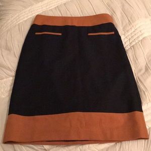 Loft navy and tan skirt!